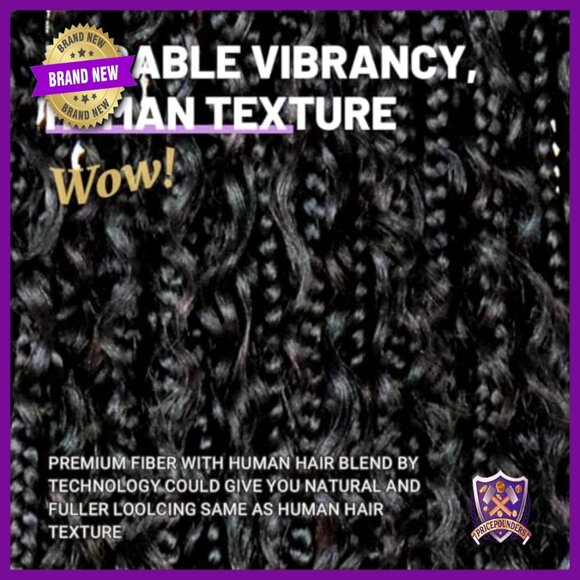 36 Inch Synthetic Braided Wig Full Lace Knotless Bohemian Curly Ends main image 6